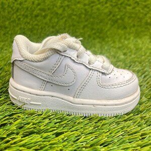 Nike Air Force 1 Low Toddler Size 4C White Athletic Leather Shoes Sneakers